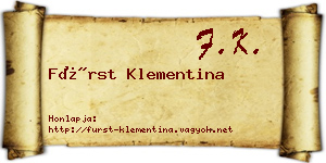 Fürst Klementina névjegykártya